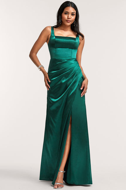 Robe Trapèze Satinée Dorée