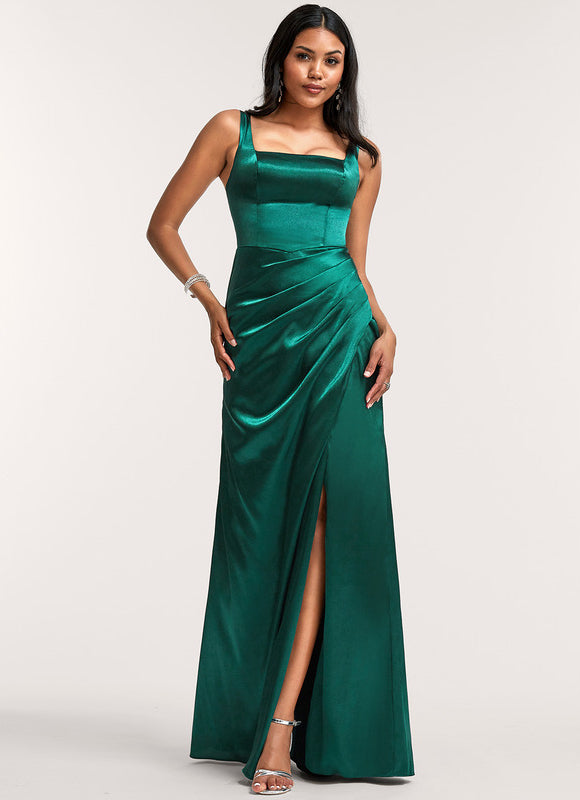 Robe Trapèze Satinée Dorée