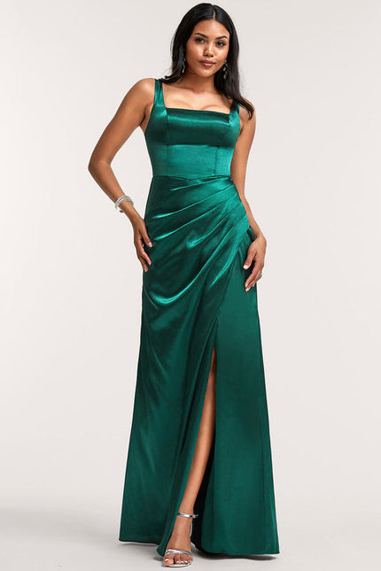 Robe Trapèze Satinée Dorée