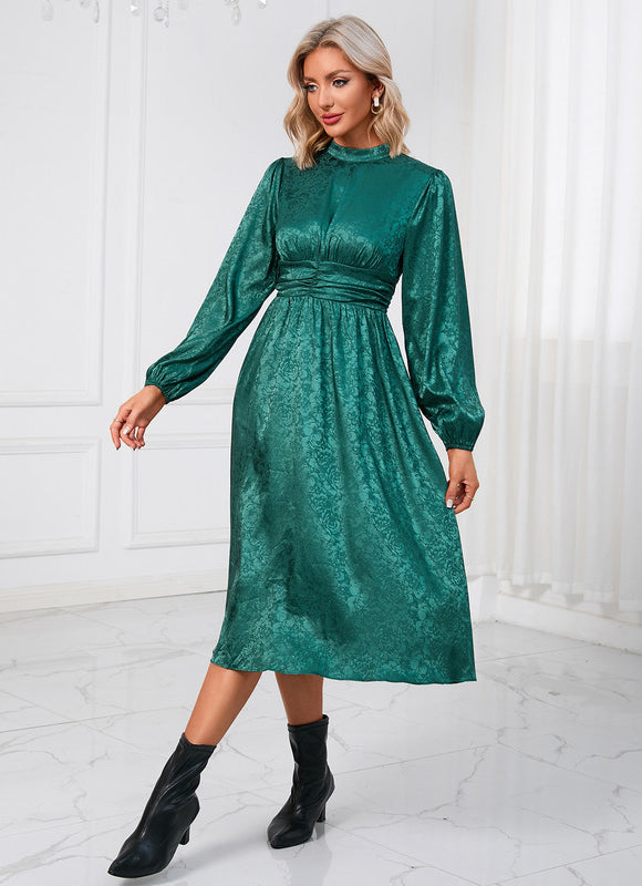 Robe Trapèze Émeraude Légère - gallery 2