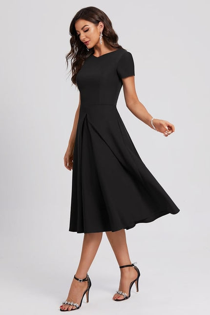 Robe Trapèze Noir Sophistiqué - gallery 1