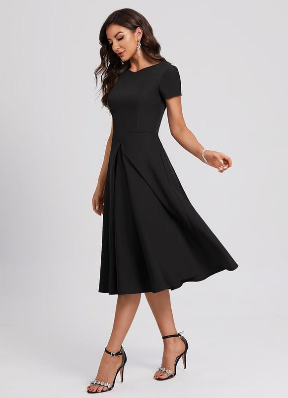 Robe Trapèze Noir Sophistiqué - gallery 1