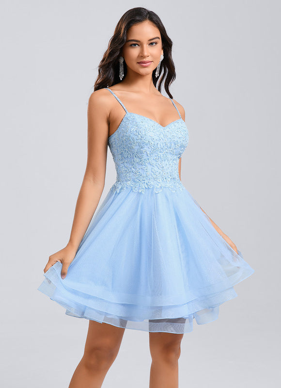 Robe Trapeze Bleu Ciel - gallery 3