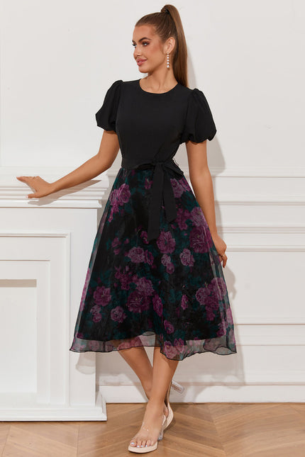 Robe Trapèze Fleurie Élégance - gallery 1