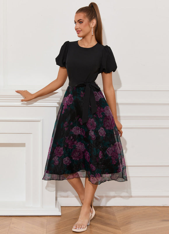 Robe Trapèze Fleurie Élégance - gallery 1