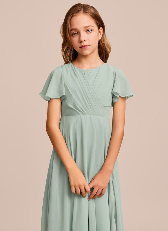 Robe Trapèze Bleu Doux Éclat - gallery 4