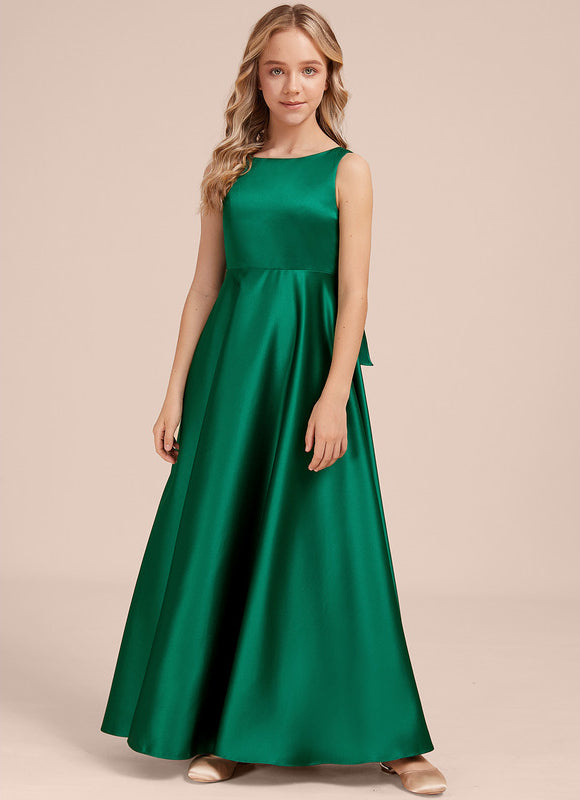 Robe Trapèze Émeraude Satinée