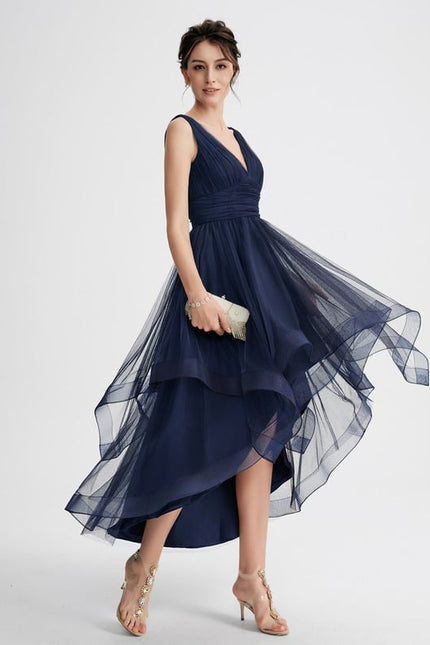 Robe Trapèze Bleue Marine Festive - gallery 1