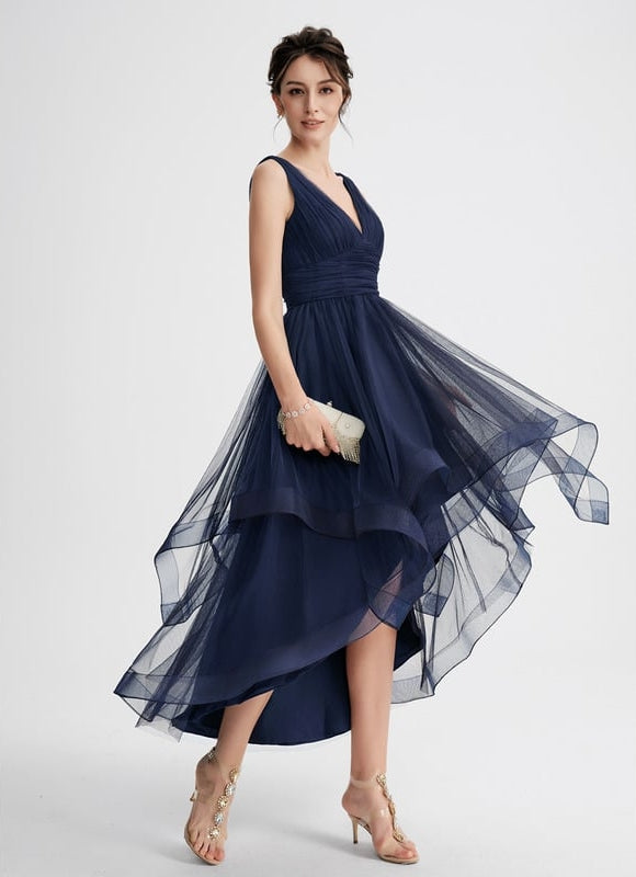 Robe Trapèze Bleue Marine Festive - gallery 1