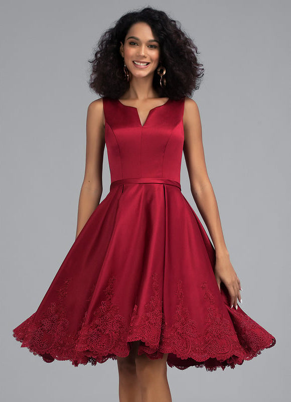 Robe Trapèze Rouge Festif - gallery 6