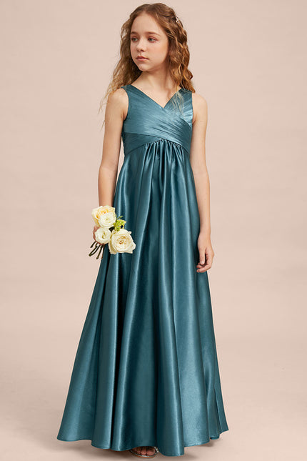 Robe Trapèze Satinée Longue Émeraude - gallery 4