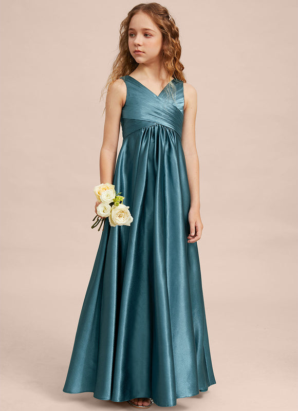 Robe Trapèze Satinée Longue Émeraude - gallery 4