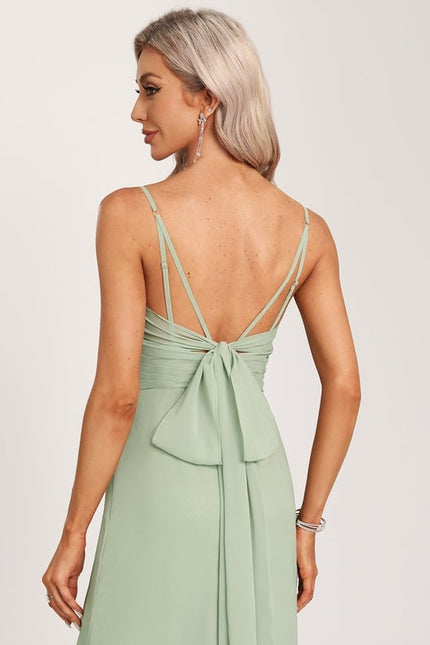 Robe Trapèze Mousseline Fendue - gallery 1