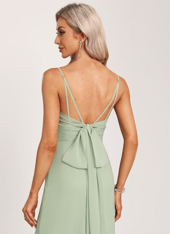 Robe Trapèze Mousseline Fendue - gallery 1