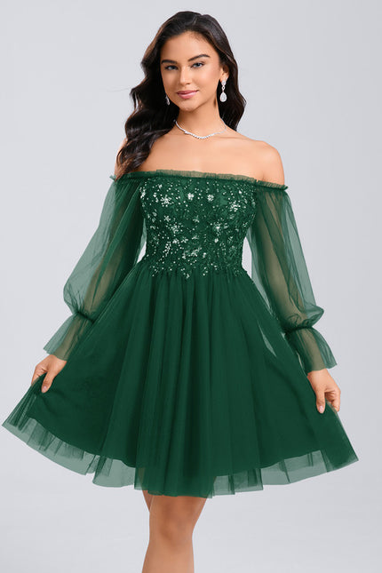 Robe Trapèze Éclat Vert Tulle