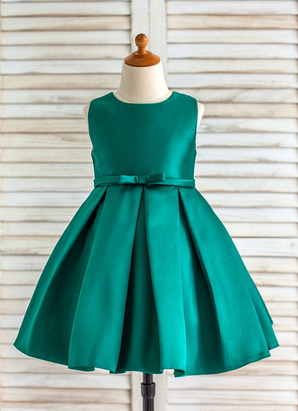Robe Trapèze Satin Vert Poudré - gallery 4