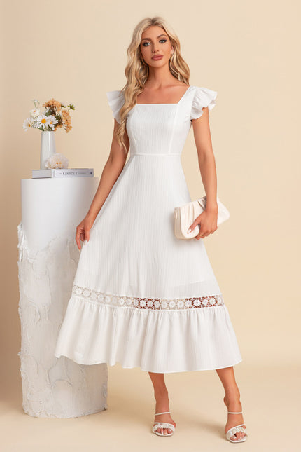 Robe Trapèze Flottante Blanche - gallery 4