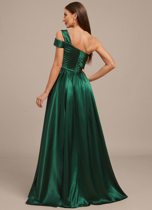 Robe Trapèze Éclat Satiné Vert - gallery 6