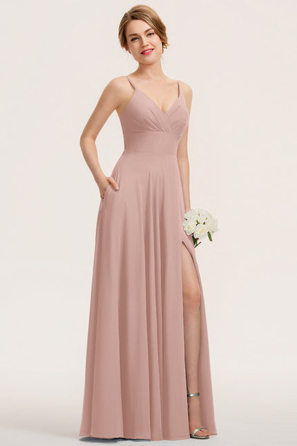 Robe Trapèze Bleu Élégant Longue - gallery 1