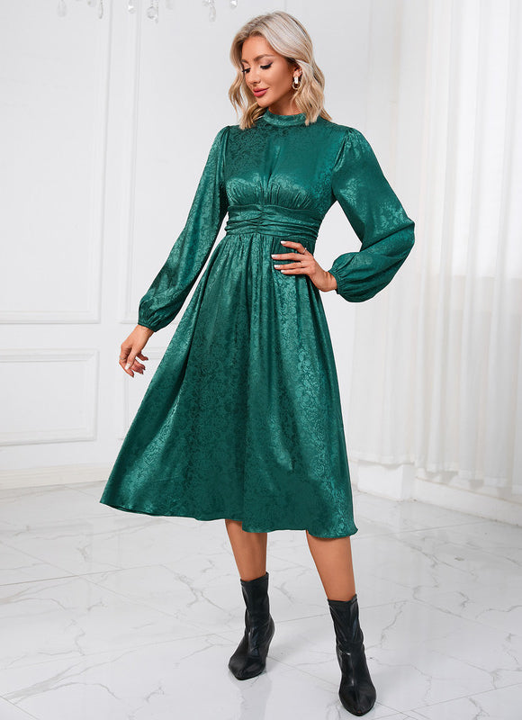 Robe Trapèze Émeraude Légère - gallery 4