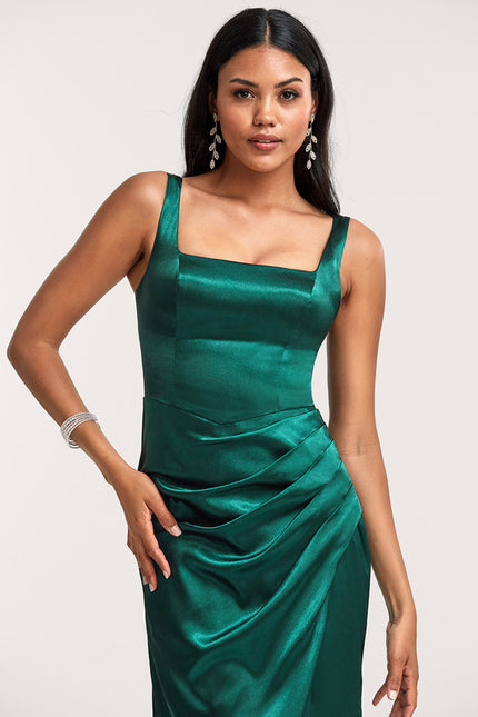 Robe Trapèze Satinée Dorée - gallery 3