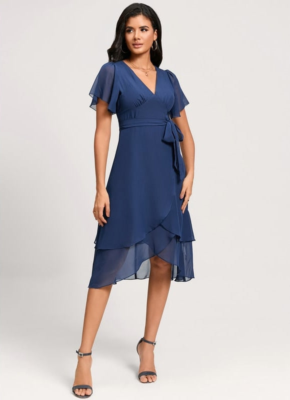 Robe Trapèze Flottante Verte - gallery 5