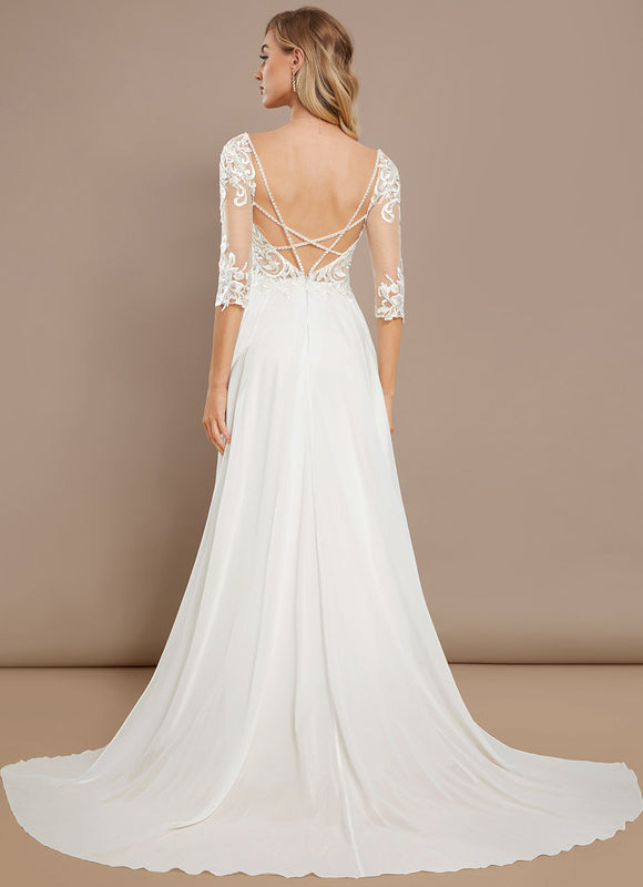 Robe Trapèze De Mariée Aérienne - gallery 6