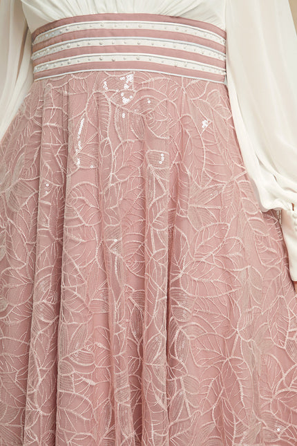 Robe Trapèze Chiffon Rosée - gallery 9