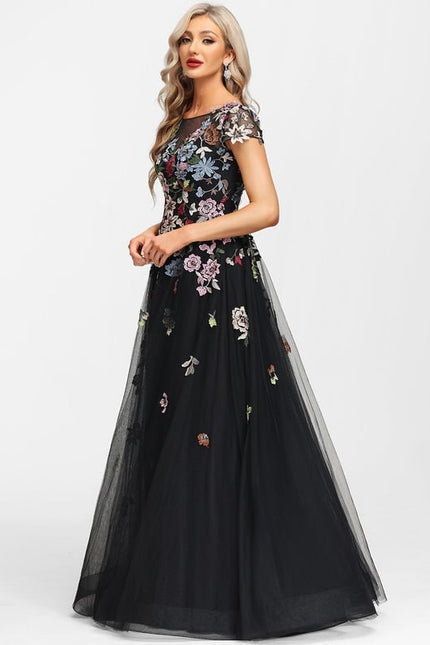 Robe Trapèze Rêve Floral Noir - gallery 5