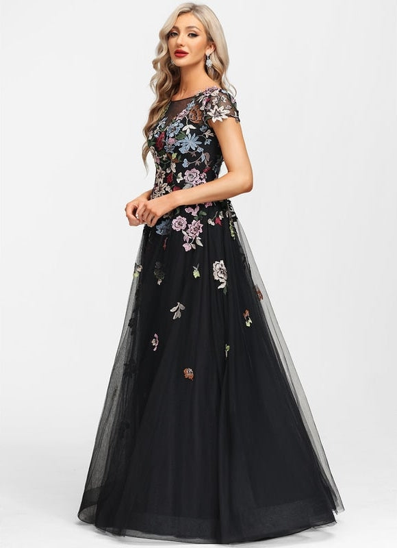 Robe Trapèze Rêve Floral Noir - gallery 5