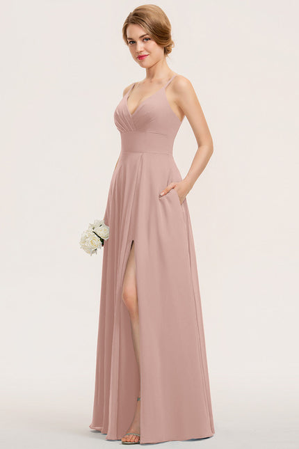 Robe Trapèze Bleu Élégant Longue - gallery 3