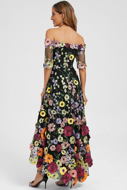 Robe Trapèze Asymétrique Éclat Floral - gallery 5