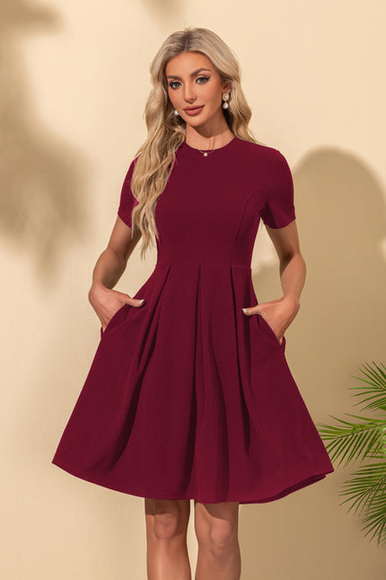 Robe Trapèze Midi Marine - gallery 1