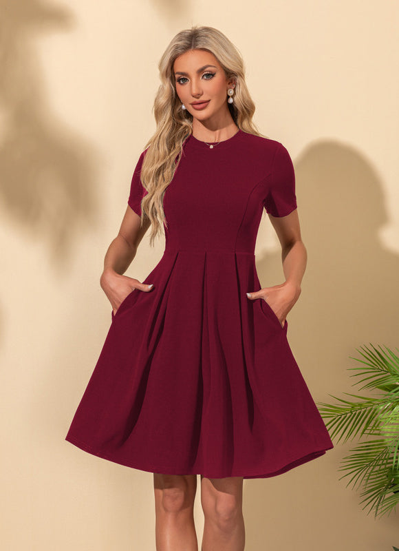 Robe Trapèze Midi Marine - gallery 1