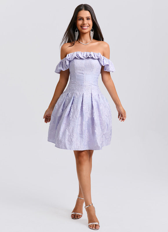 Robe Trapèze Lavande Fleurie - gallery 3