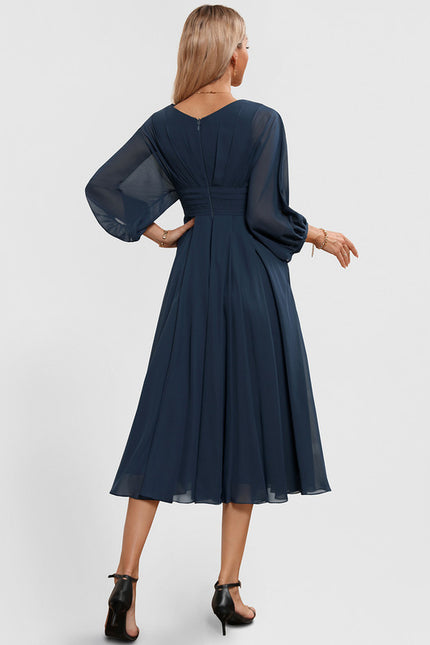 Robe Trapèze Florale Marine - gallery 4