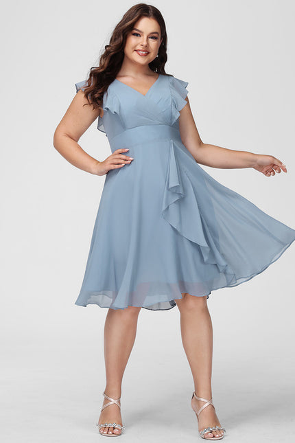 Robe Trapèze Bleu Vaporeux Chic - gallery 5