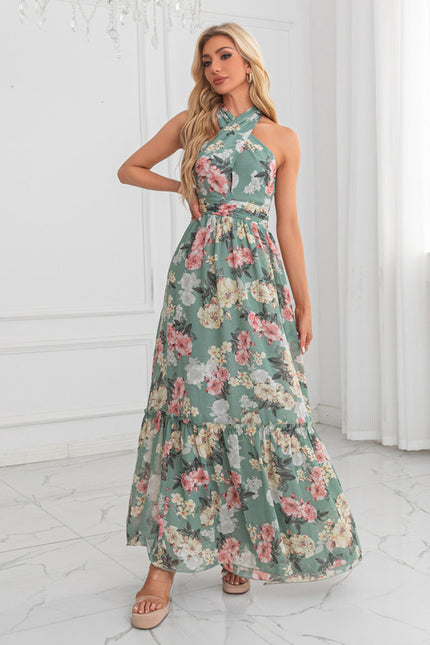 Robe Trapèze Chic Florale Maxi