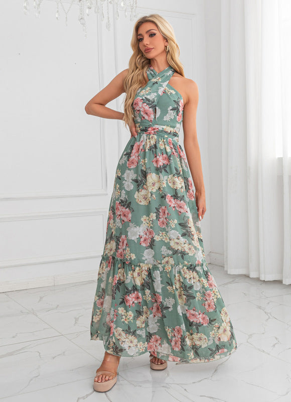 Robe Trapèze Chic Florale Maxi