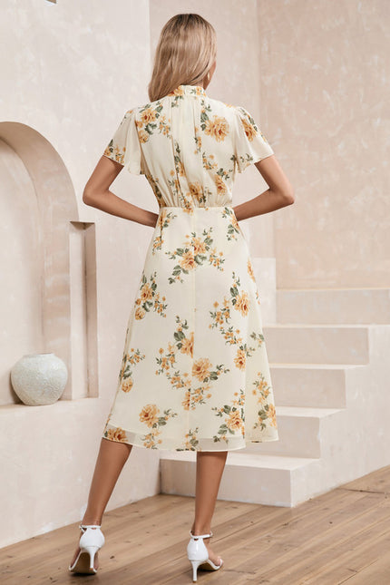 Robe Trapèze Fleur De Crème - gallery 1