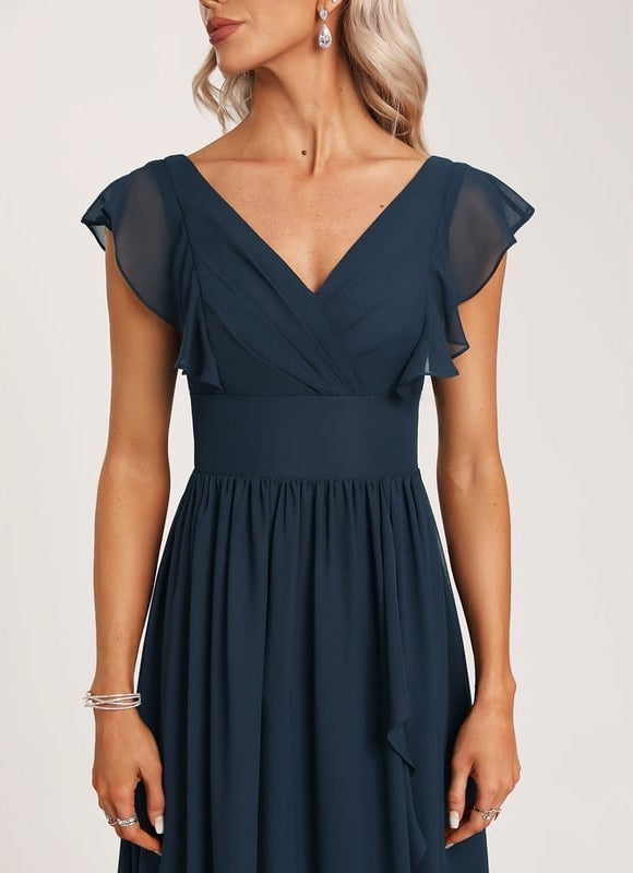 Robe Trapèze Mousseline Fendue - gallery 3