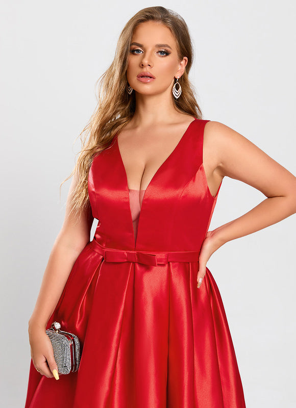 Robe Trapèze Évasée Satinée - gallery 8