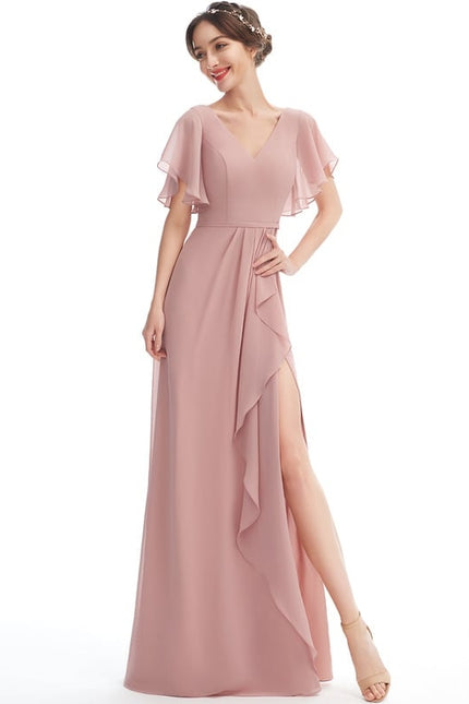 Robe Trapèze Mousseline Fendue - gallery 5