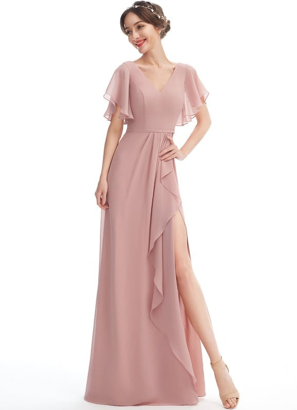 Robe Trapèze Mousseline Fendue - gallery 5