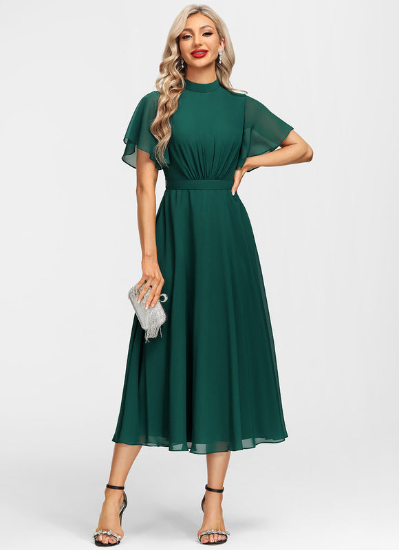 Robe Trapèze Vert Émeraude - gallery 1