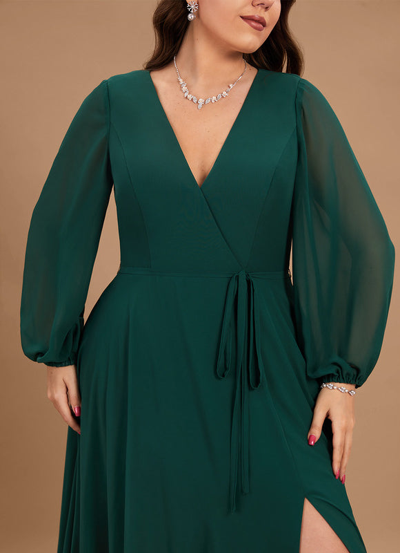 Robe Trapèze Longue Beige Élégante - gallery 7