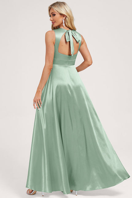 Robe Trapèze Satin Émeraude Enchanté - gallery 2