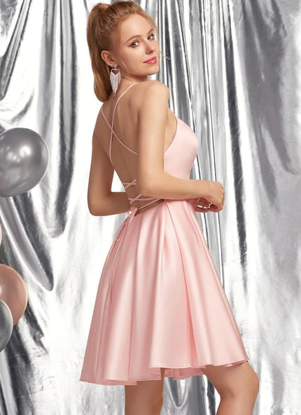 Robe Trapèze Rêve Rosé Satiné