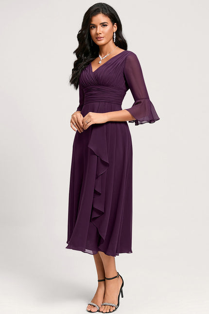 Robe Trapèze Florale Marine - gallery 3
