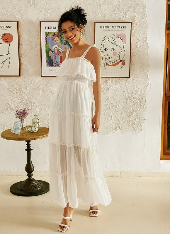 Robe Trapèze Cascade Éthérée - gallery 3